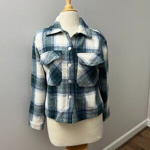 NEW New Look Blue Plaid Shacket Sz S